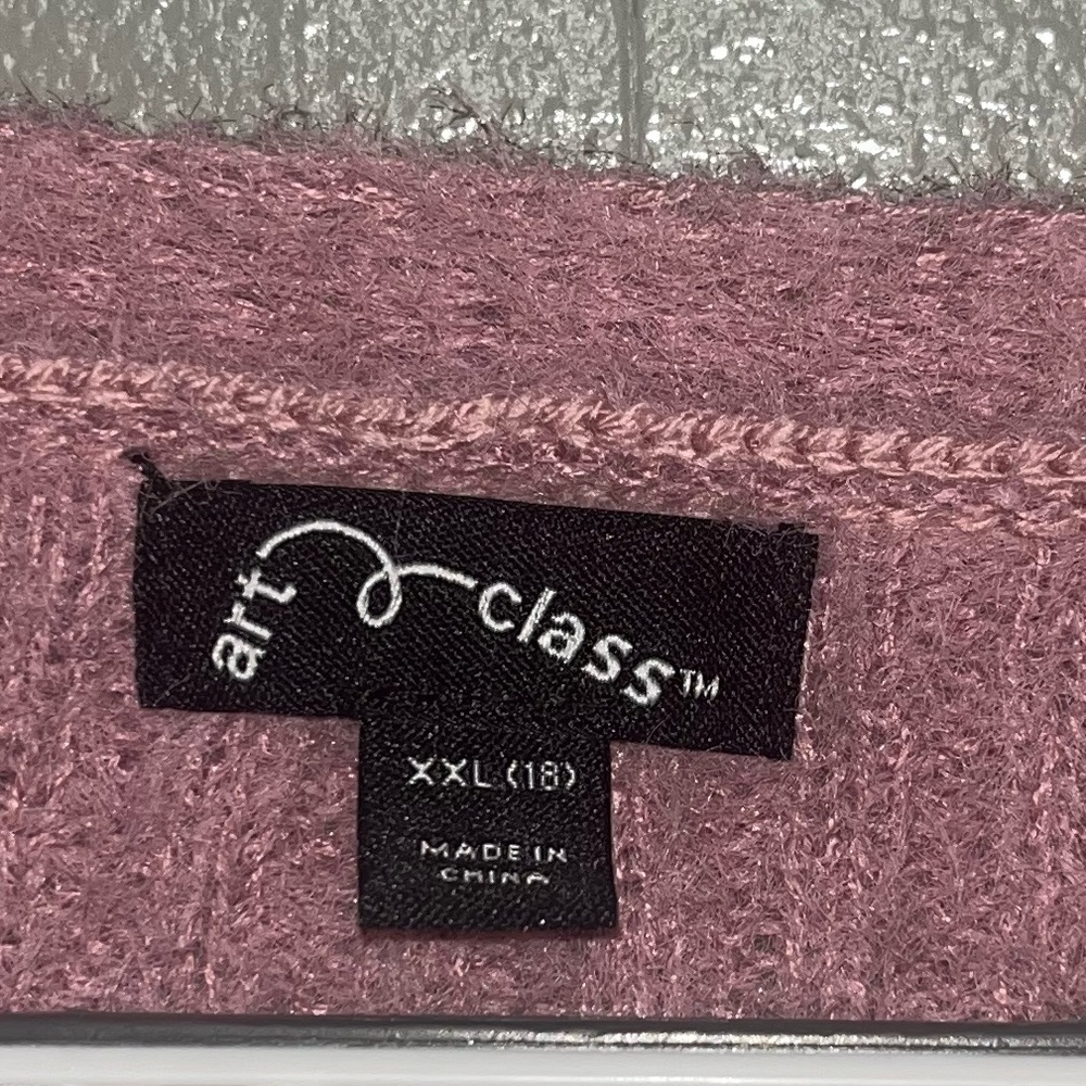 Fuzzy pink button up sweater - Picture 3 of 4